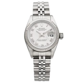 Date Just 36 Argenté Gris & Chiffres Bleu Femmes